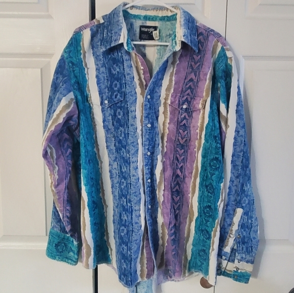 Wrangler Other - Vintage Rare Wrangler Brushpopper Western Cowboy Xlong Tails. Pearl 18x36. 90s